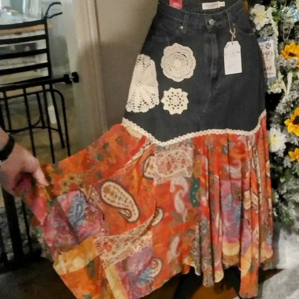 Levi's Multicolor Patchwork Maxi Skirt - image 5